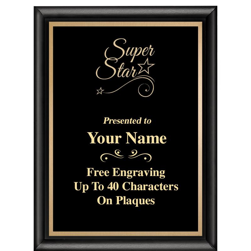 6X8 CLASSIC BLACK SHINY PLAQUE