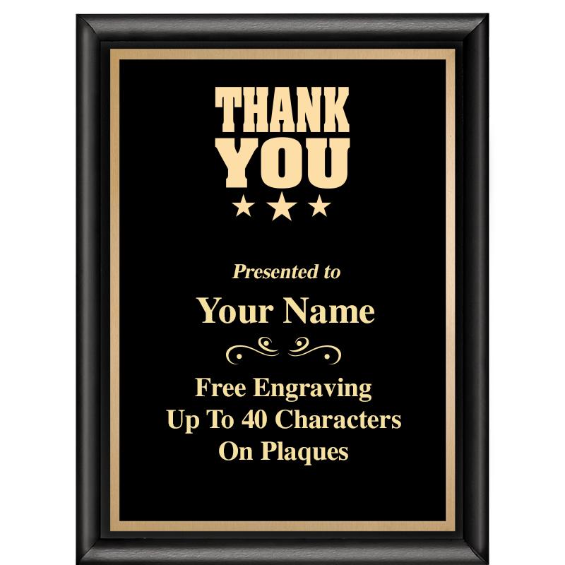 6X8 CLASSIC BLACK SHINY PLAQUE