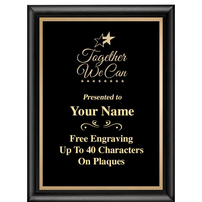 6X8 CLASSIC BLACK SHINY PLAQUE