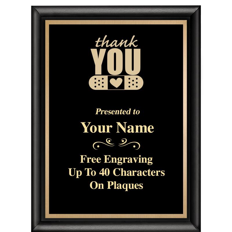 6X8 CLASSIC BLACK SHINY PLAQUE