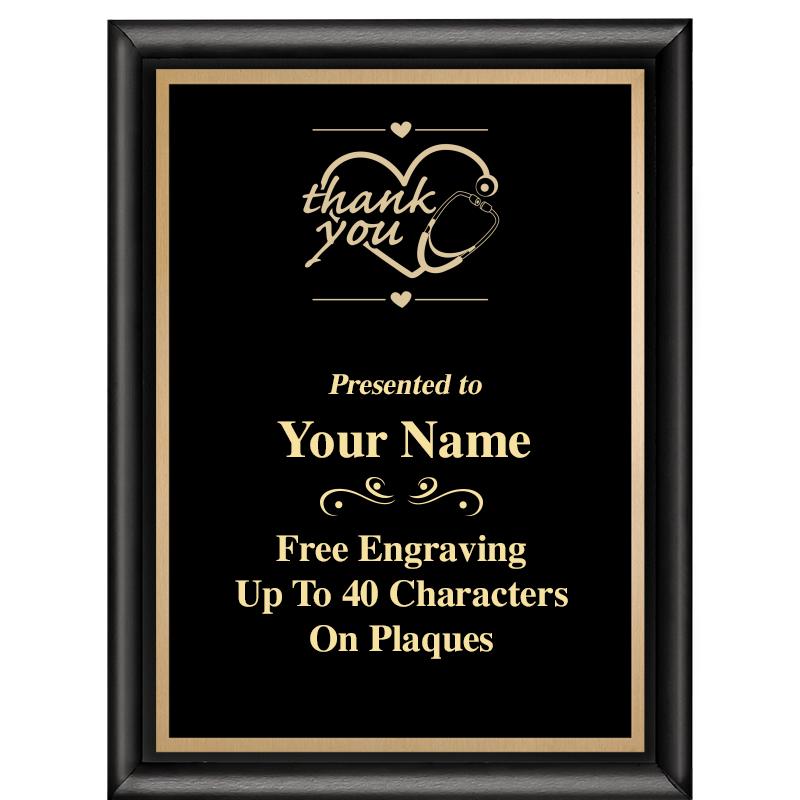 6X8 CLASSIC BLACK SHINY PLAQUE