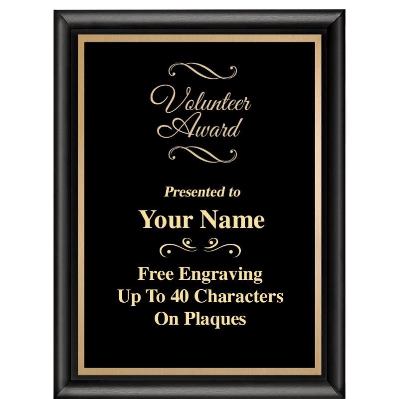 6X8 CLASSIC BLACK SHINY PLAQUE