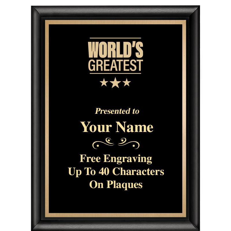 6X8 CLASSIC BLACK SHINY PLAQUE