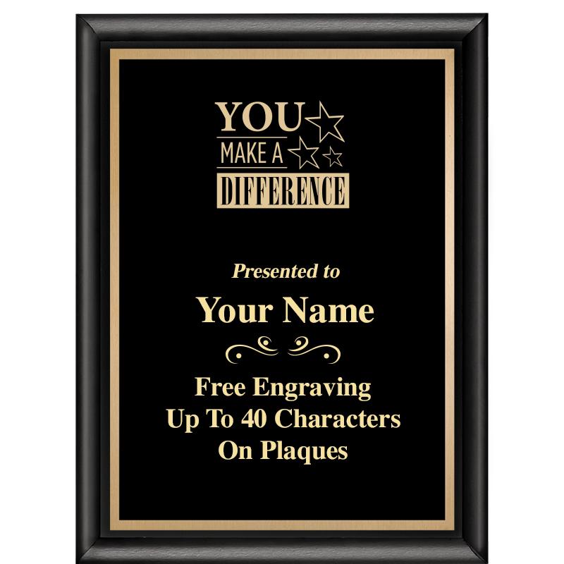 6X8 CLASSIC BLACK SHINY PLAQUE