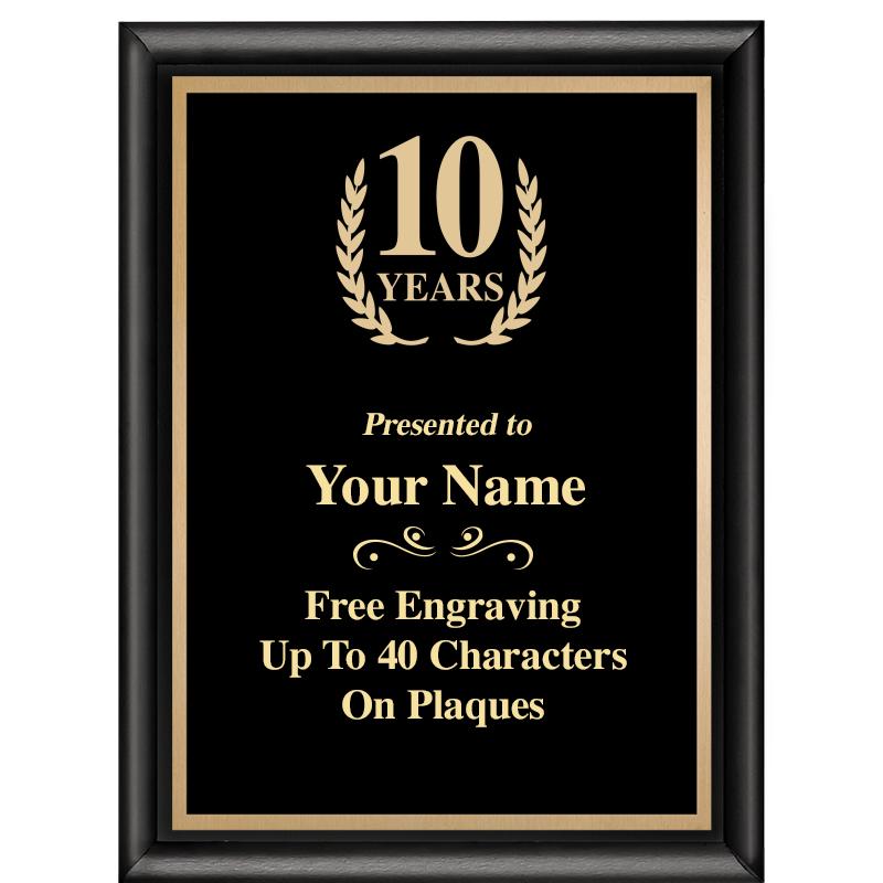 6X8 CLASSIC BLACK SHINY PLAQUE