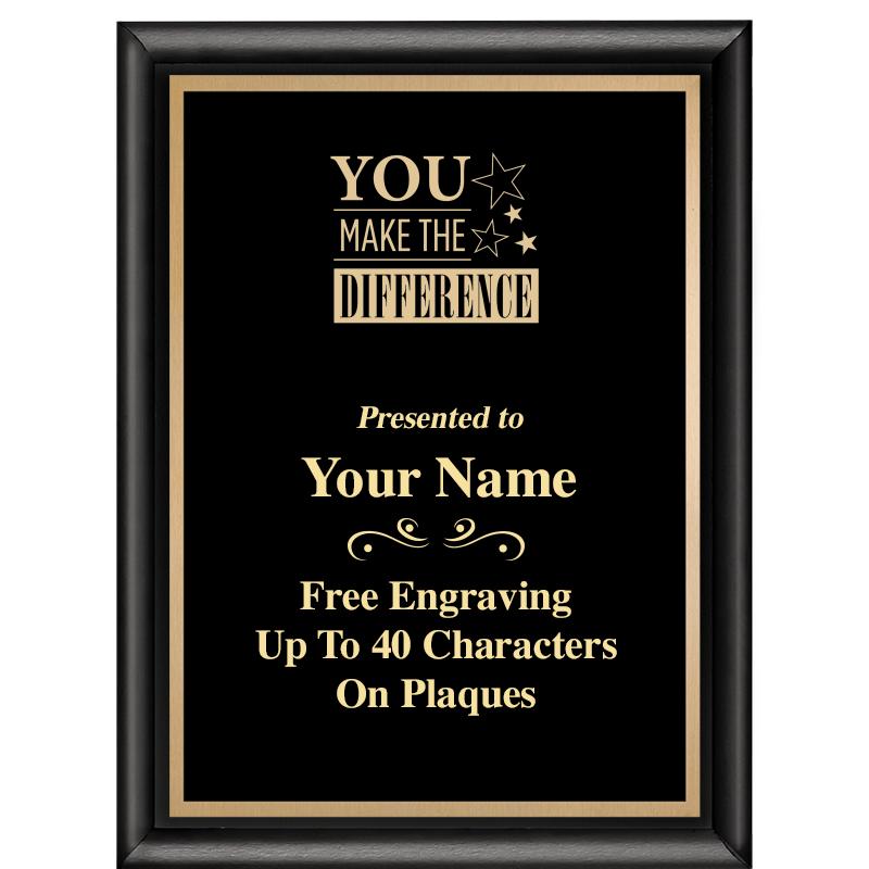 6X8 CLASSIC BLACK SHINY PLAQUE