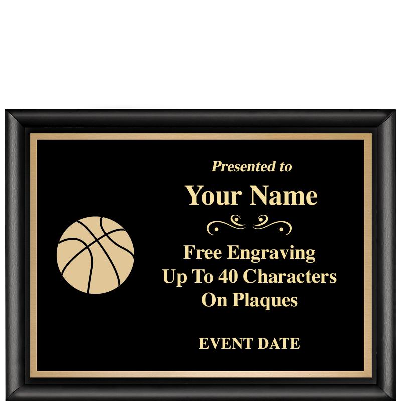 8X6 CLASSIC BLACK SHINY PLAQUE