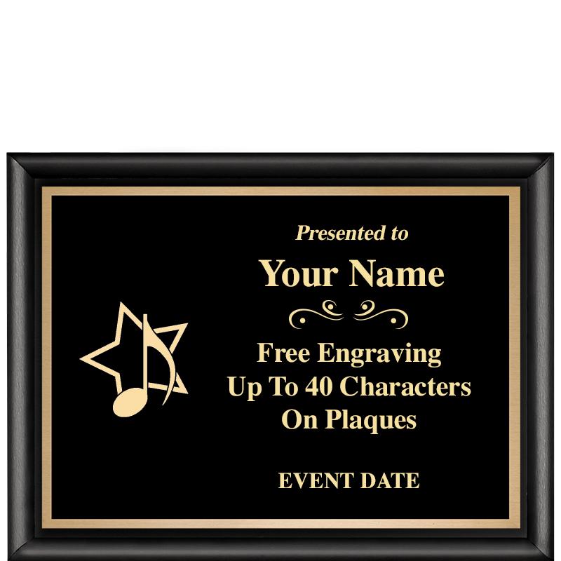 8X6 CLASSIC BLACK SHINY PLAQUE