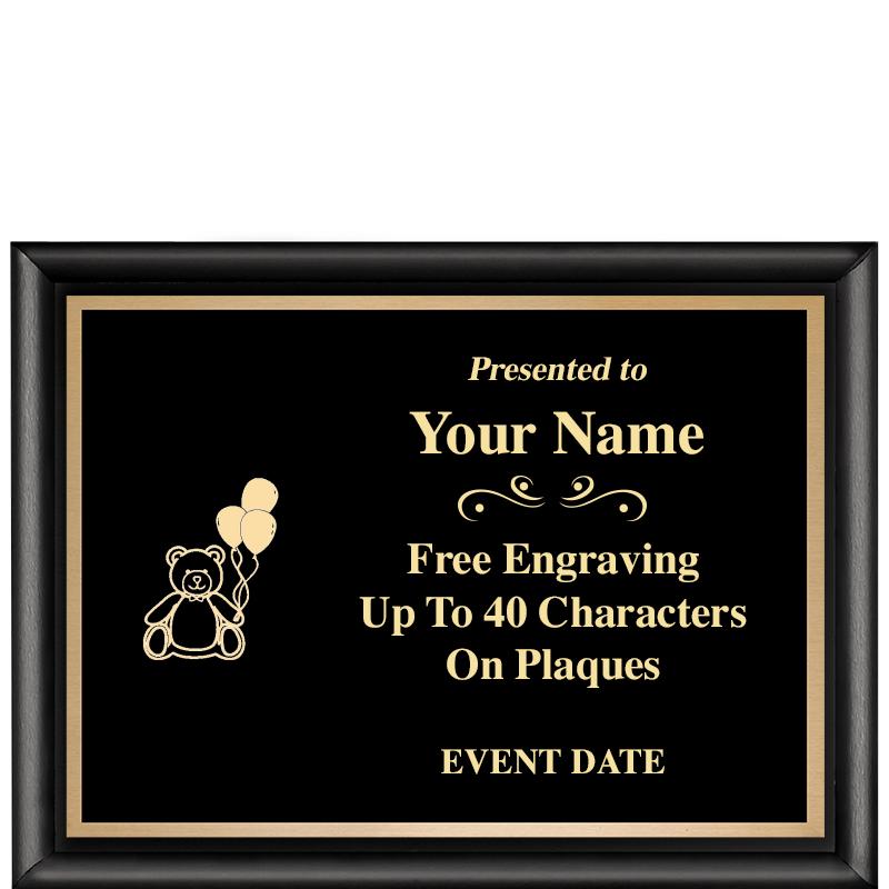 8X6 CLASSIC BLACK SHINY PLAQUE