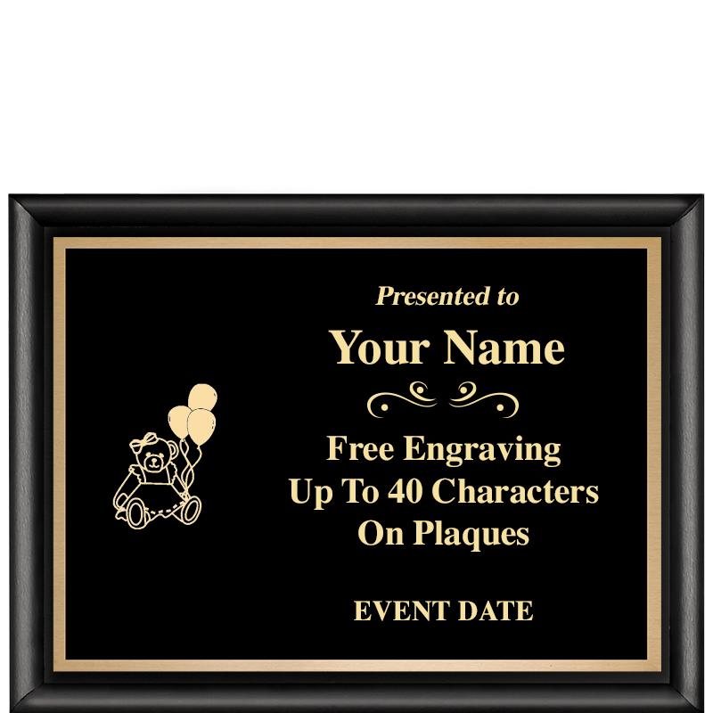 8X6 CLASSIC BLACK SHINY PLAQUE