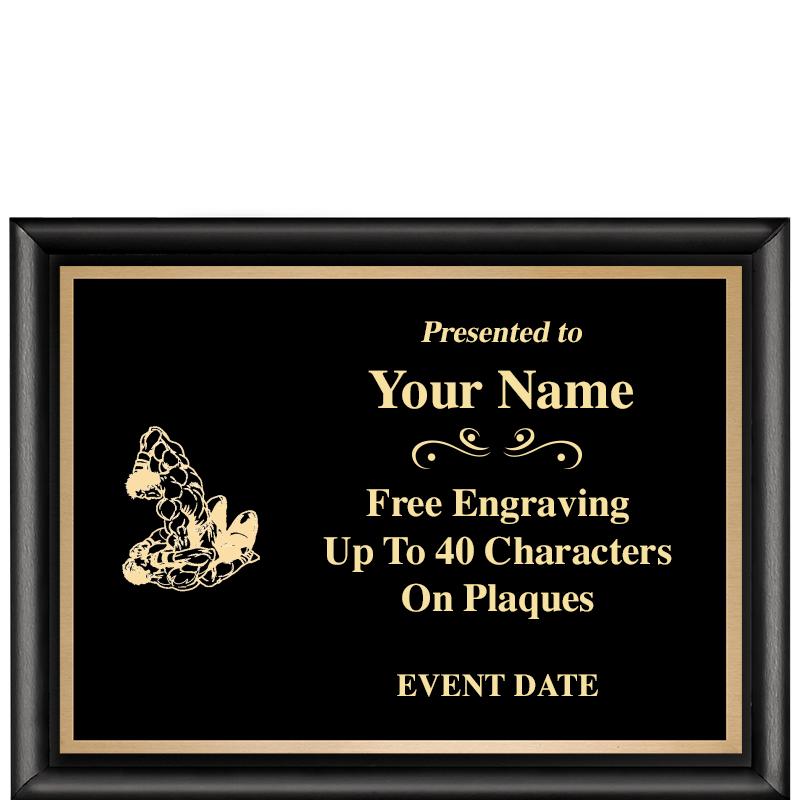 8X6 CLASSIC BLACK SHINY PLAQUE