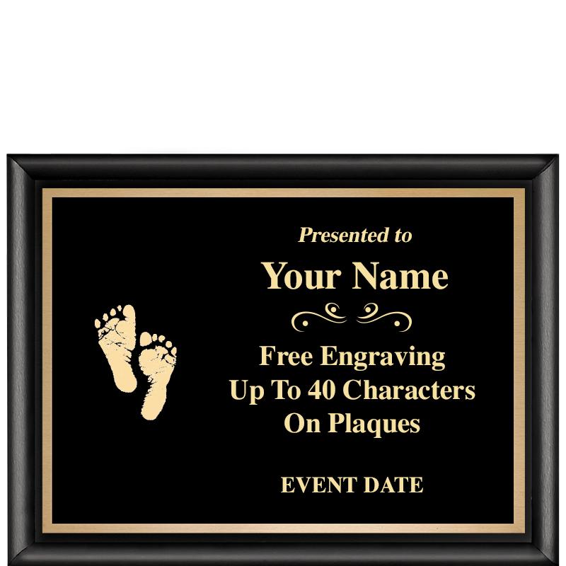 8X6 CLASSIC BLACK SHINY PLAQUE