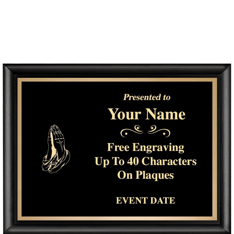 8X6 CLASSIC BLACK SHINY PLAQUE