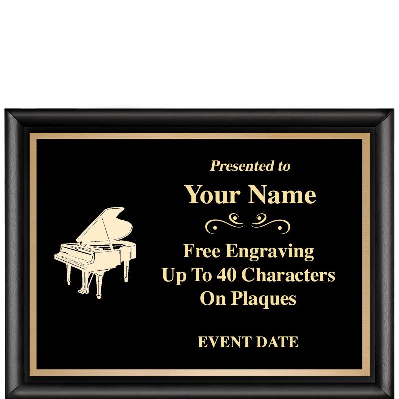 8X6 CLASSIC BLACK SHINY PLAQUE