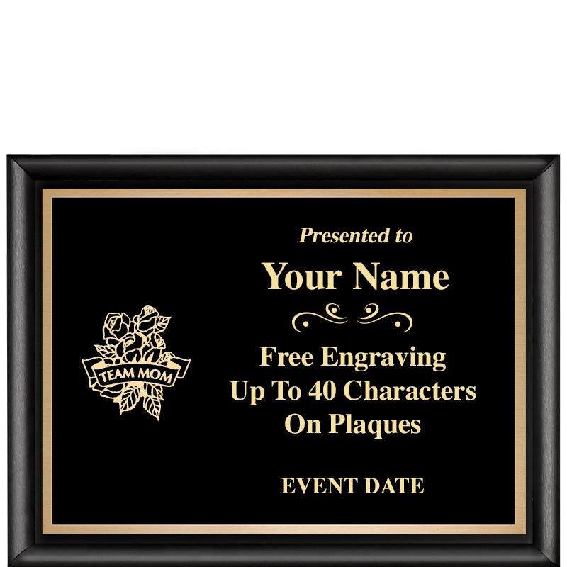 8X6 CLASSIC BLACK SHINY PLAQUE