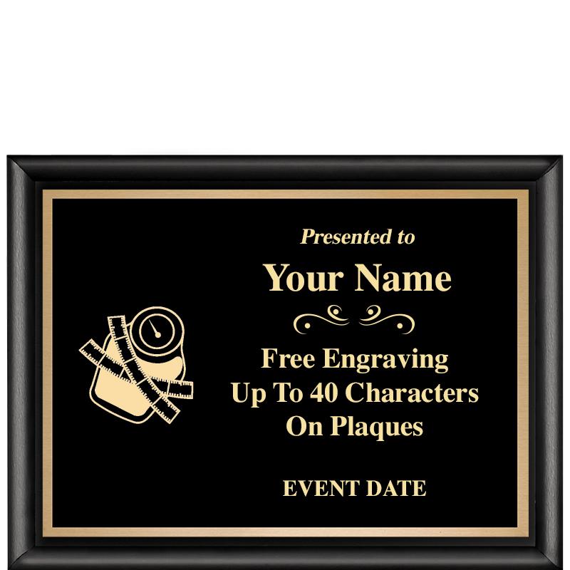 8X6 CLASSIC BLACK SHINY PLAQUE