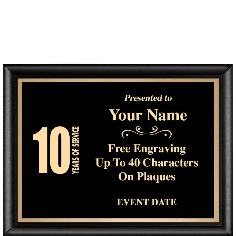 8X6 CLASSIC BLACK SHINY PLAQUE
