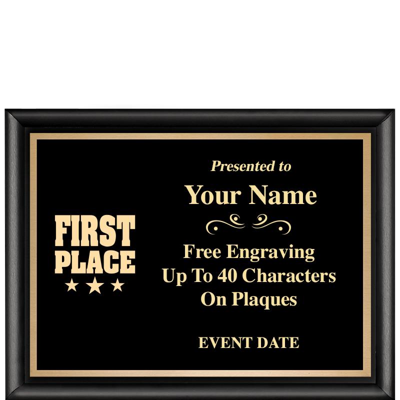 8X6 CLASSIC BLACK SHINY PLAQUE