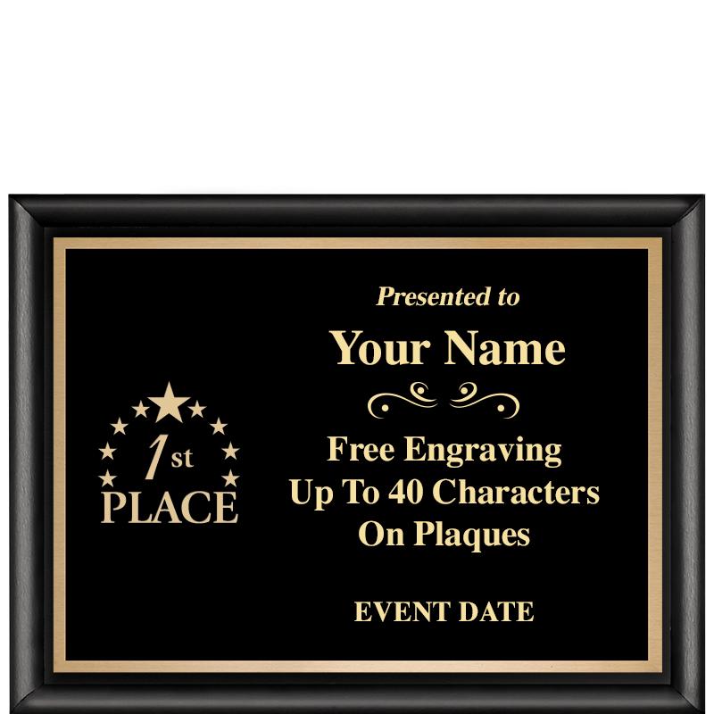8X6 CLASSIC BLACK SHINY PLAQUE
