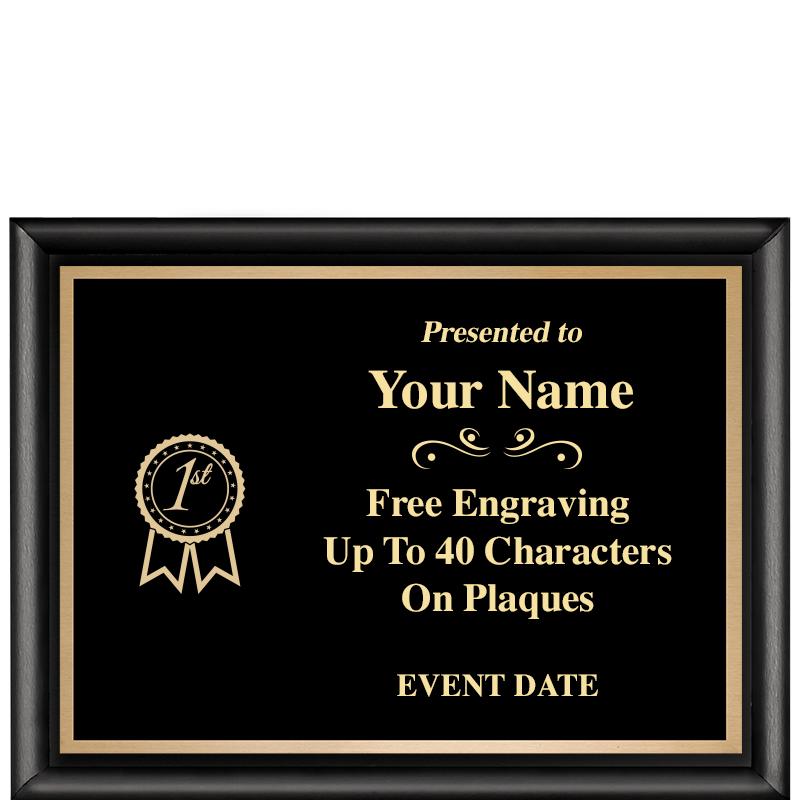 8X6 CLASSIC BLACK SHINY PLAQUE