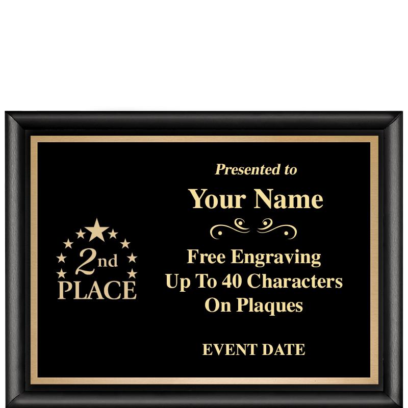 8X6 CLASSIC BLACK SHINY PLAQUE