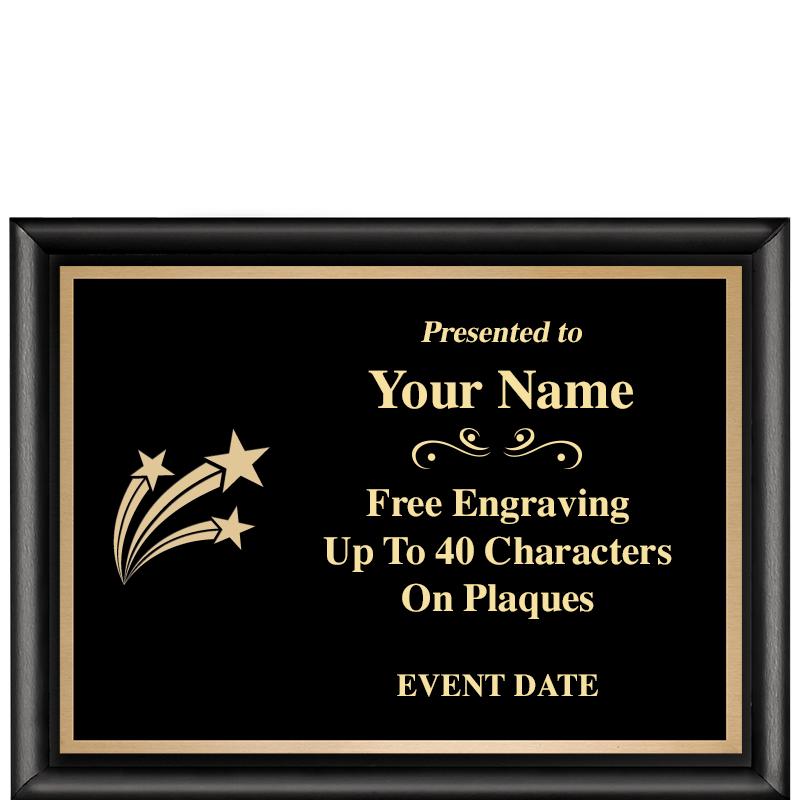 8X6 CLASSIC BLACK SHINY PLAQUE