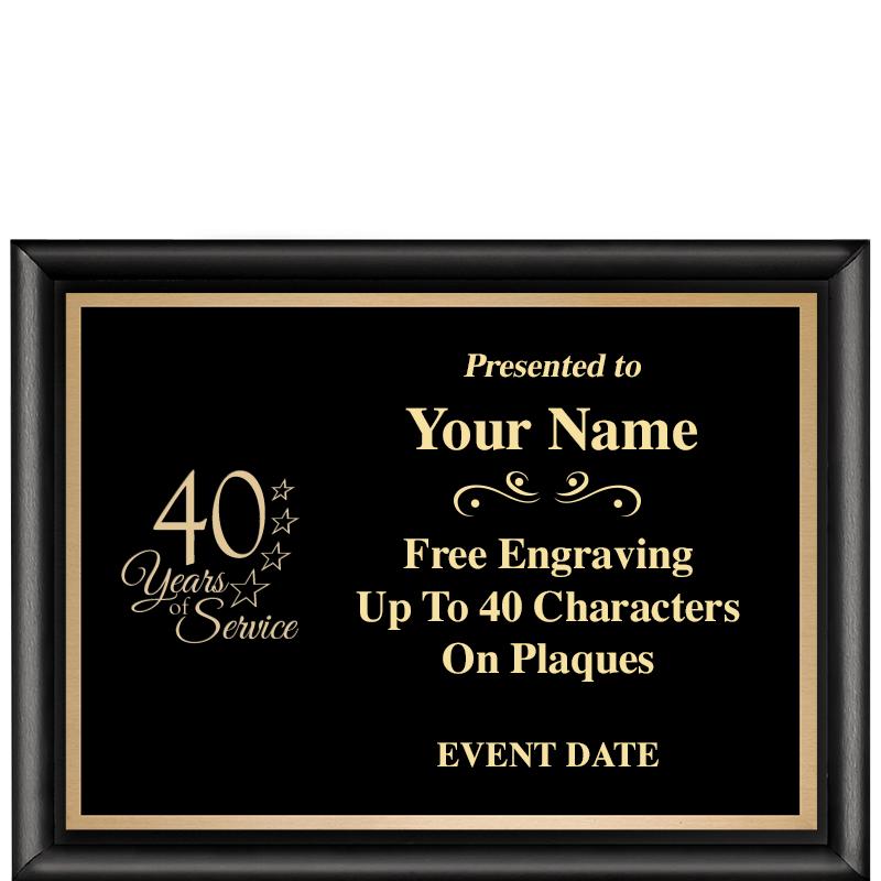 8X6 CLASSIC BLACK SHINY PLAQUE