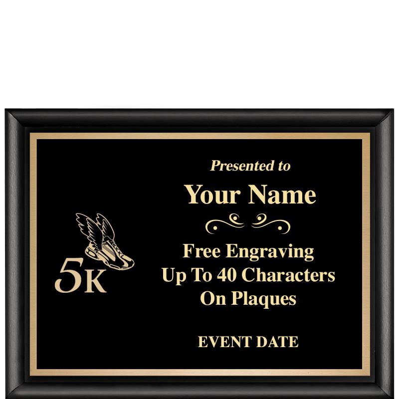8X6 CLASSIC BLACK SHINY PLAQUE