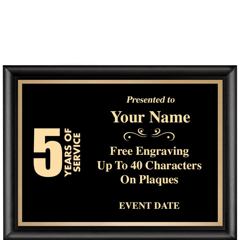 8X6 CLASSIC BLACK SHINY PLAQUE