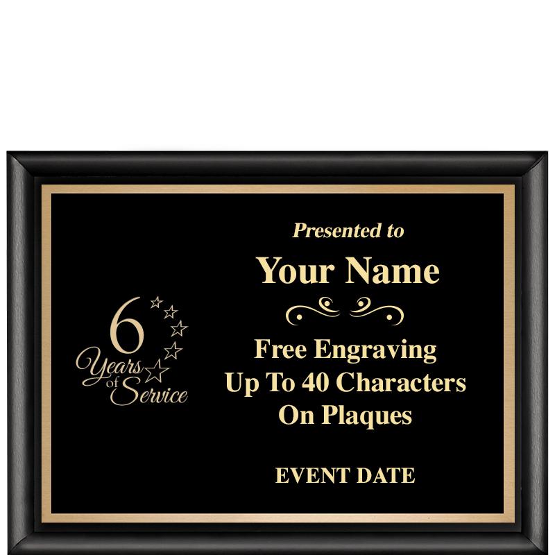 8X6 CLASSIC BLACK SHINY PLAQUE