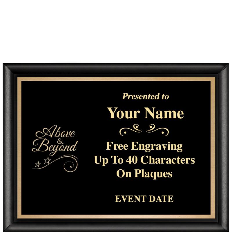 8X6 CLASSIC BLACK SHINY PLAQUE