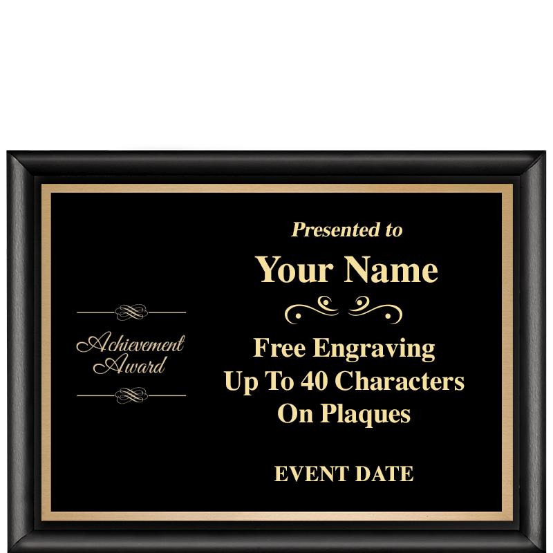 8X6 CLASSIC BLACK SHINY PLAQUE