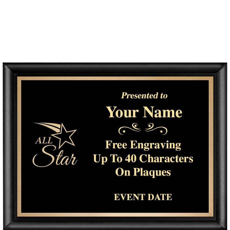 8X6 CLASSIC BLACK SHINY PLAQUE