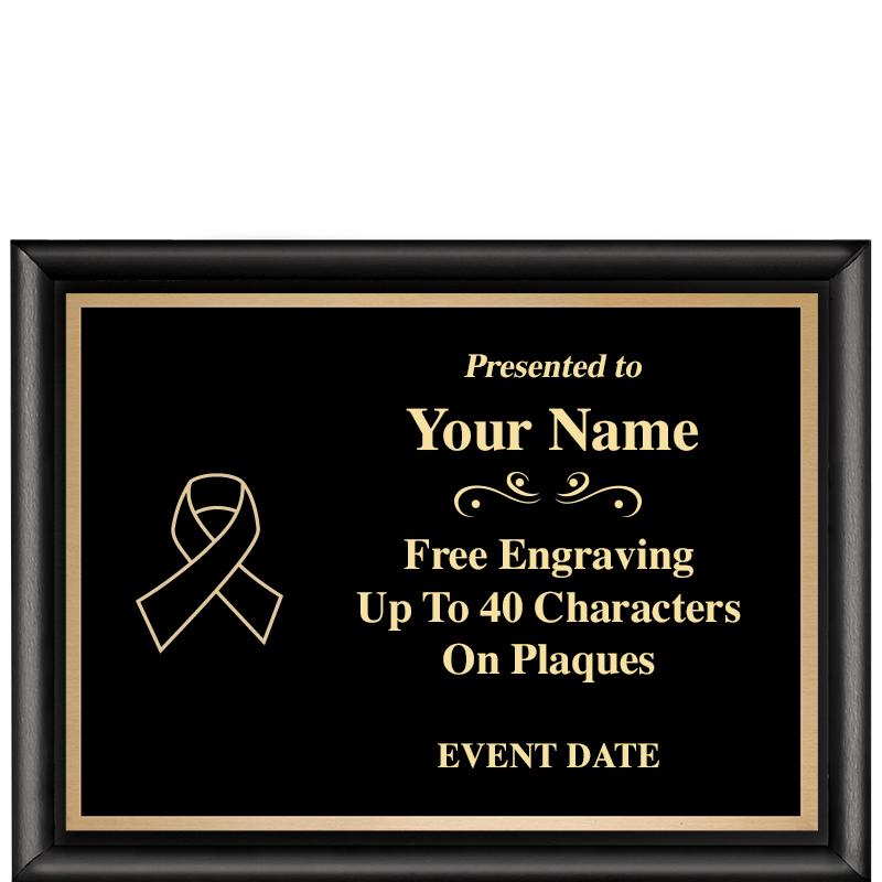 8X6 CLASSIC BLACK SHINY PLAQUE