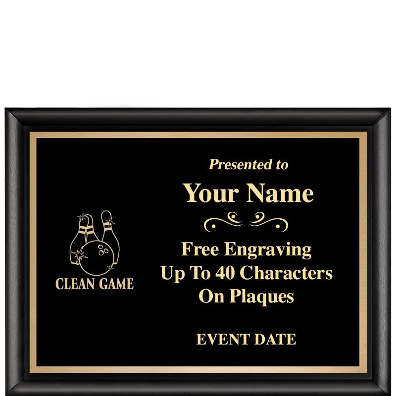 8X6 CLASSIC BLACK SHINY PLAQUE
