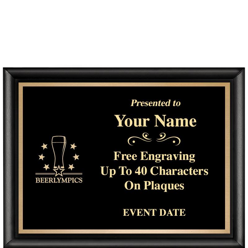 8X6 CLASSIC BLACK SHINY PLAQUE