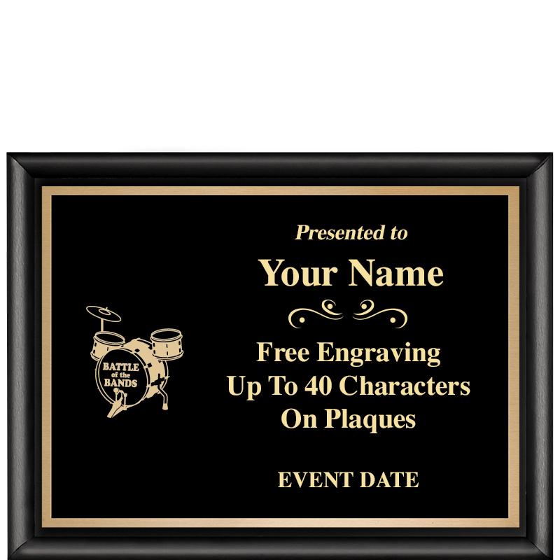 8X6 CLASSIC BLACK SHINY PLAQUE
