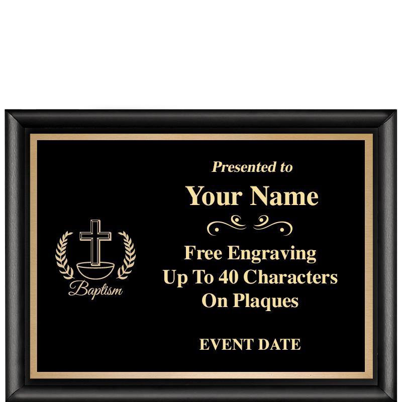 8X6 CLASSIC BLACK SHINY PLAQUE