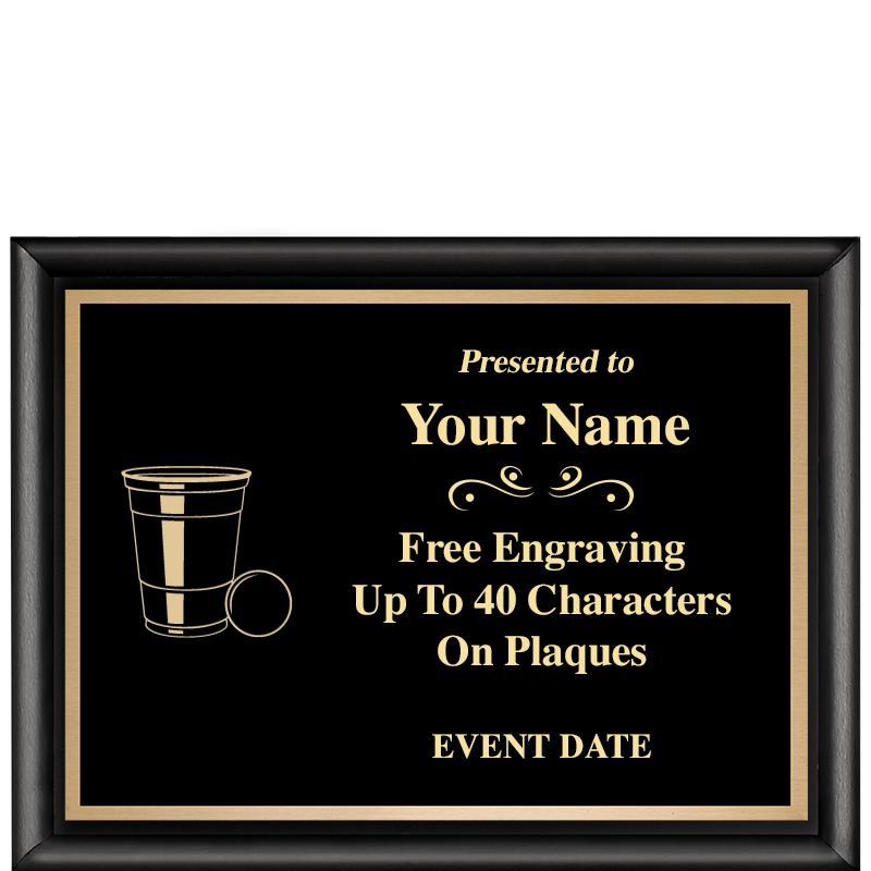 8X6 CLASSIC BLACK SHINY PLAQUE