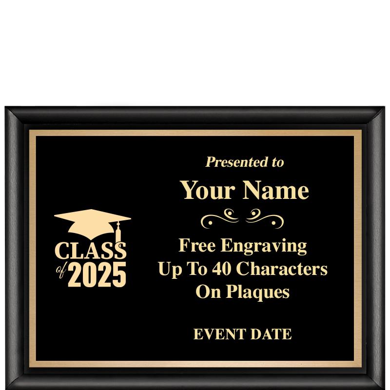 8X6 CLASSIC BLACK SHINY PLAQUE
