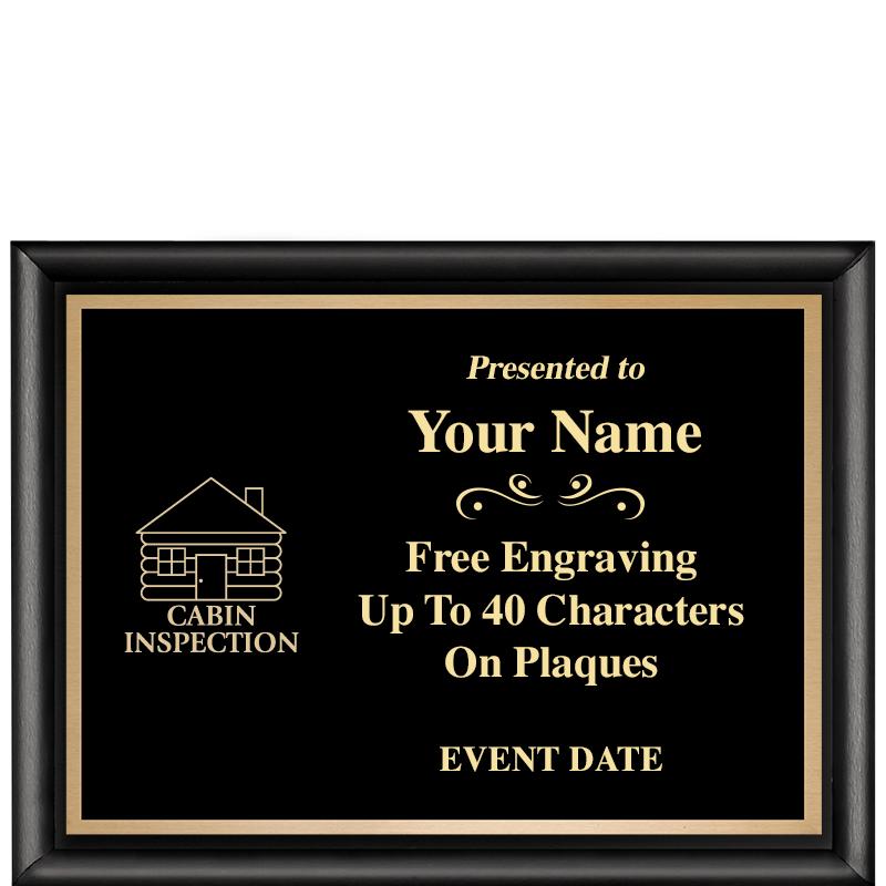 8X6 CLASSIC BLACK SHINY PLAQUE