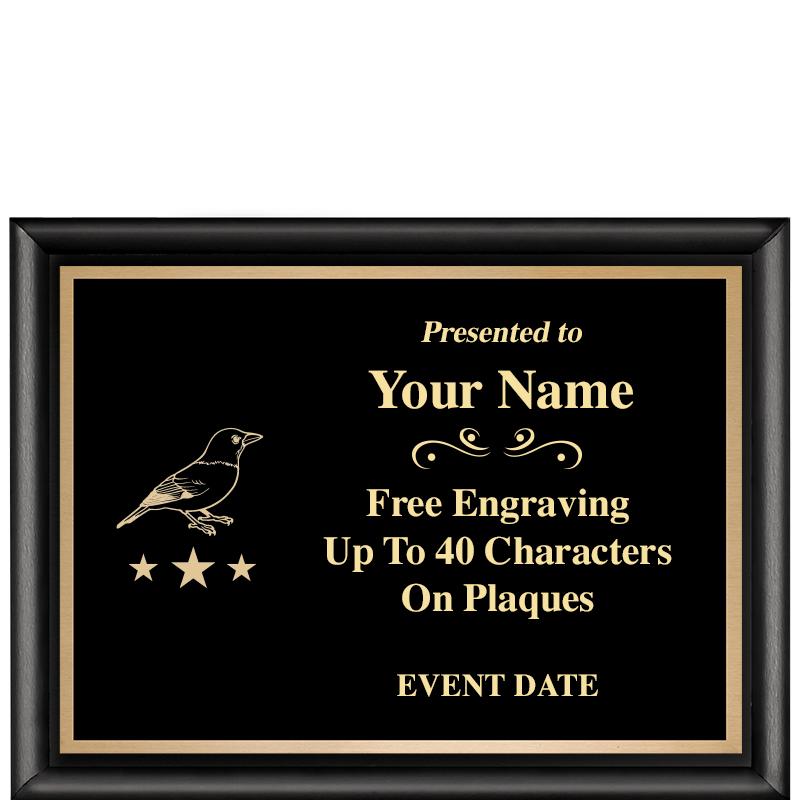 8X6 CLASSIC BLACK SHINY PLAQUE