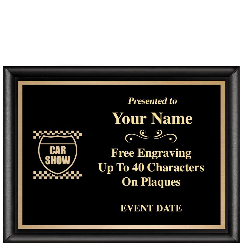 8X6 CLASSIC BLACK SHINY PLAQUE