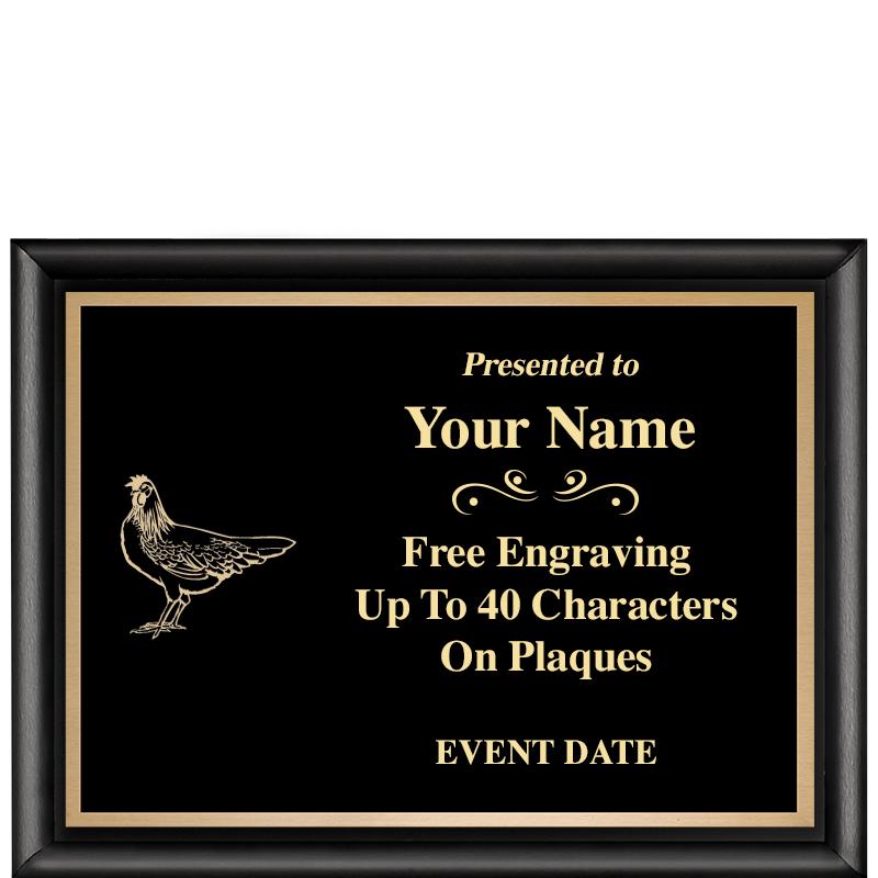 8X6 CLASSIC BLACK SHINY PLAQUE