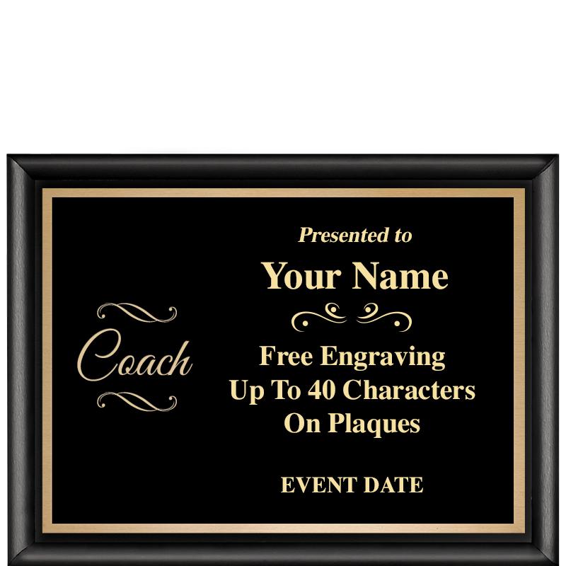 8X6 CLASSIC BLACK SHINY PLAQUE