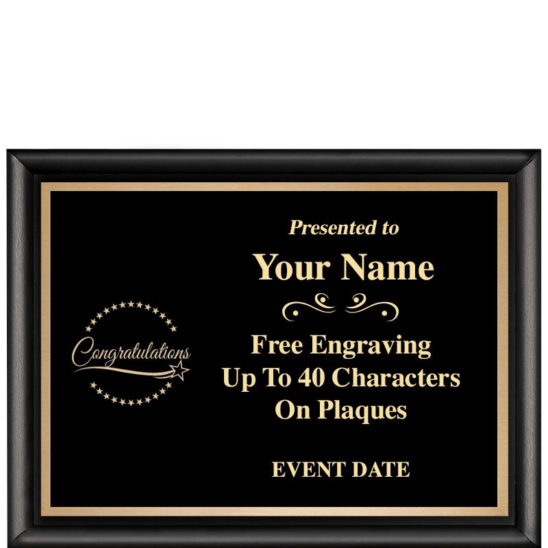 8X6 CLASSIC BLACK SHINY PLAQUE