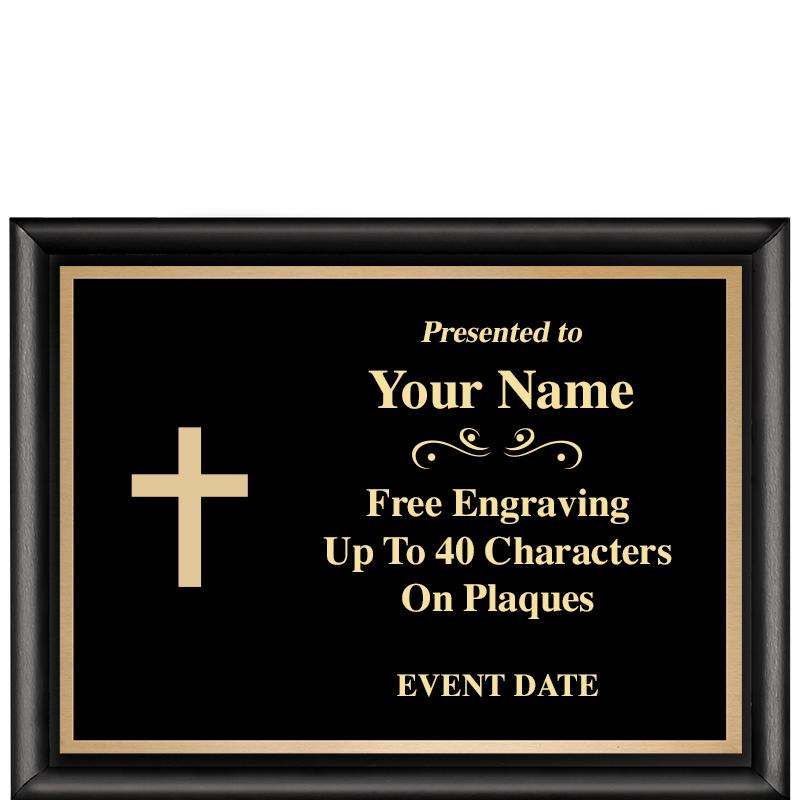 8X6 CLASSIC BLACK SHINY PLAQUE