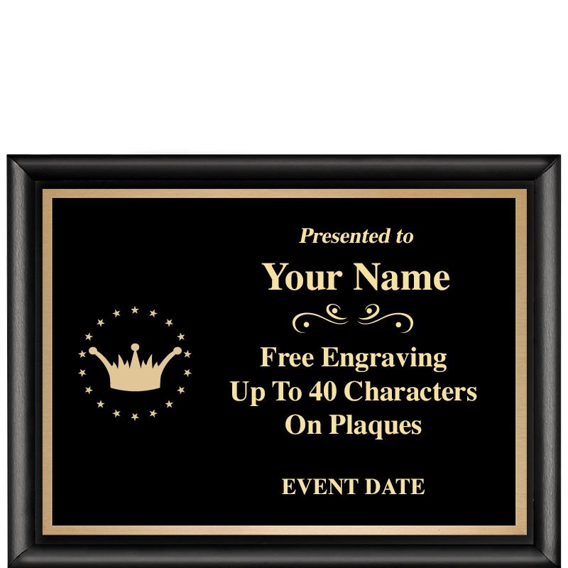 8X6 CLASSIC BLACK SHINY PLAQUE