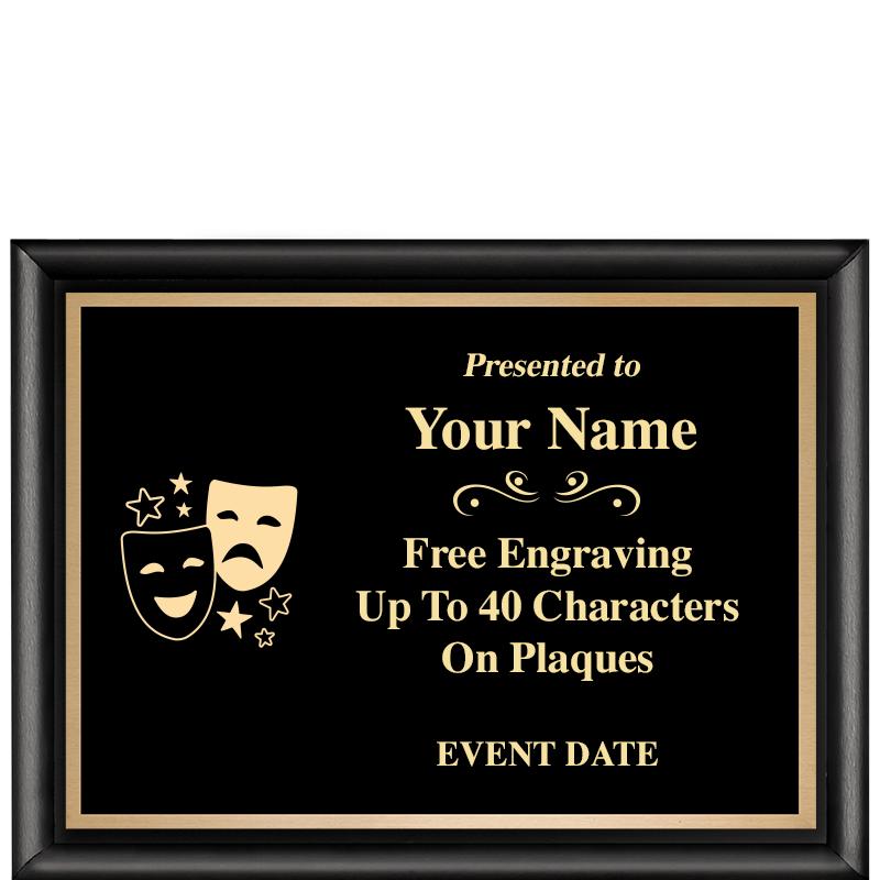 8X6 CLASSIC BLACK SHINY PLAQUE