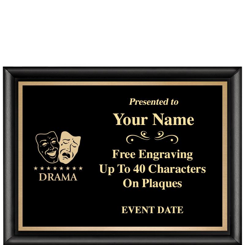 8X6 CLASSIC BLACK SHINY PLAQUE